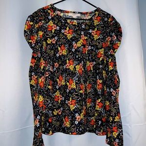 Woman’s Long Sleeve Puff Shoulder Blouse